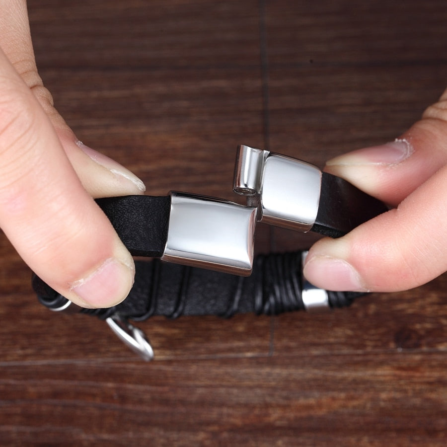 Lether Cross Bracelet
