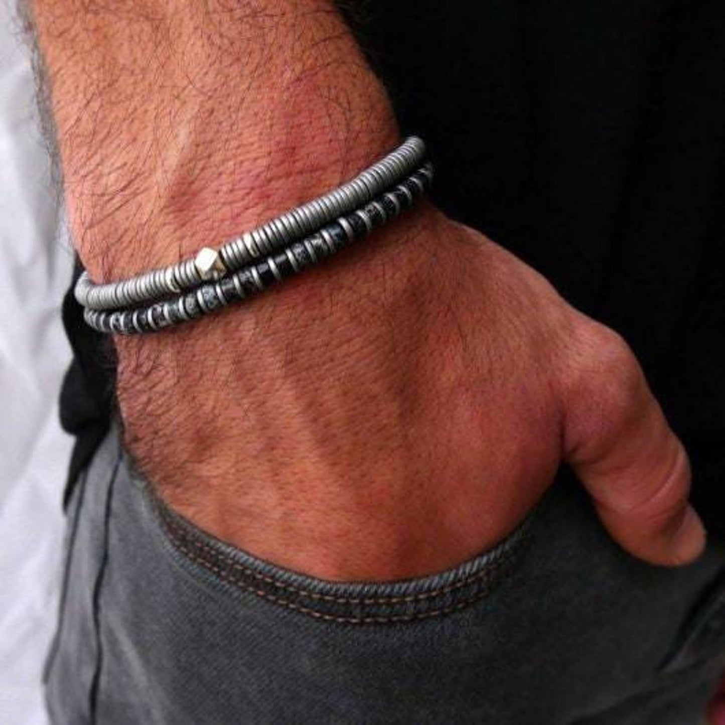 Men's Cross Bracelet - Men's Religious Bracelet - Men's Christian Bracelet - Men's Beaded Bracelet