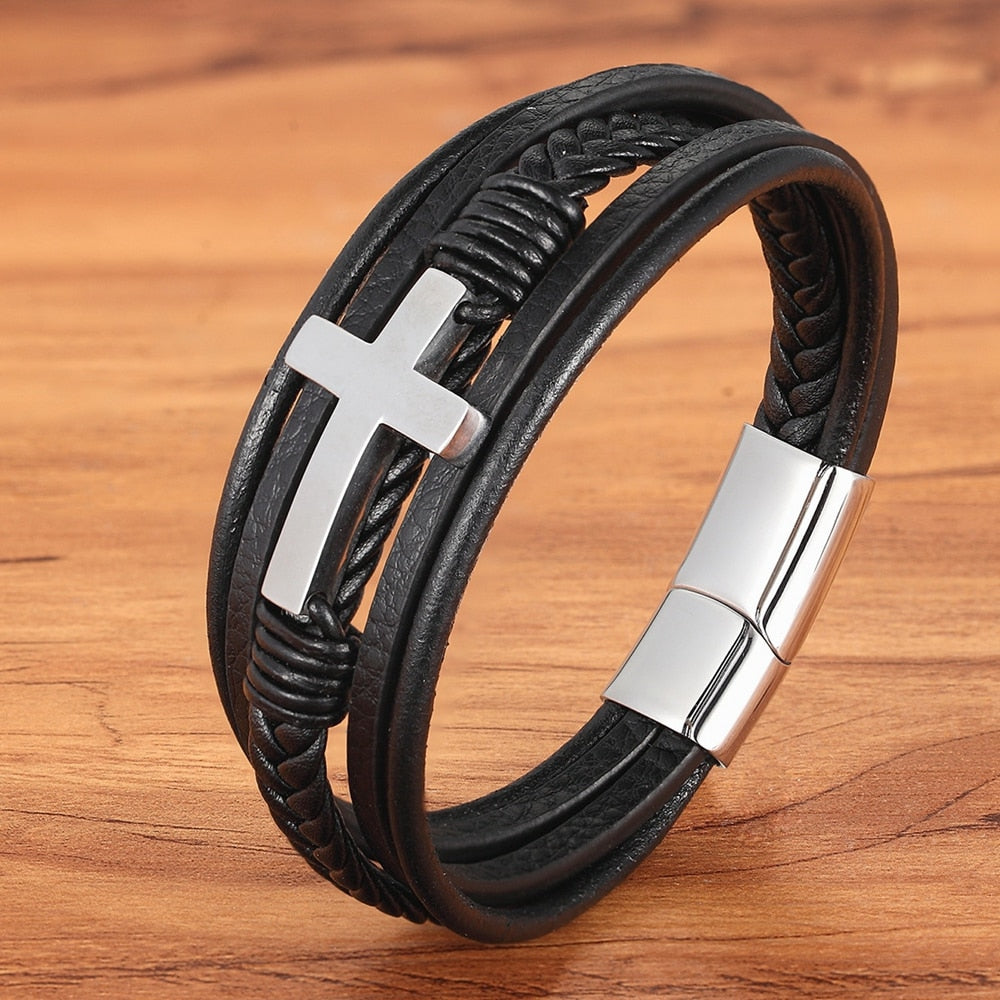 Lether Cross Bracelet